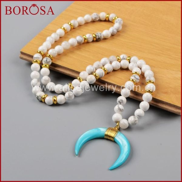 pendant necklaces borosa fashion bohemian tribal jewelry white howlite knotted horn for women ethnic necklace g1160, Silver
pendant necklaces borosa fashion bohemian tribal jewelry white howlite knotted horn for women ethnic necklace g1160, Silver