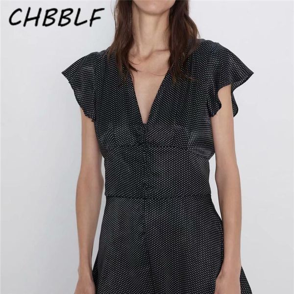 women's jumpsuits & rompers chbblf women retro ruffled dot print playsuits v neck short sleeve vintage female casual mujer xdn8979, Black;white
women's jumpsuits & rompers chbblf women retro ruffled dot print playsuits v neck short sleeve vintage female casual mujer xdn8979, Black;white