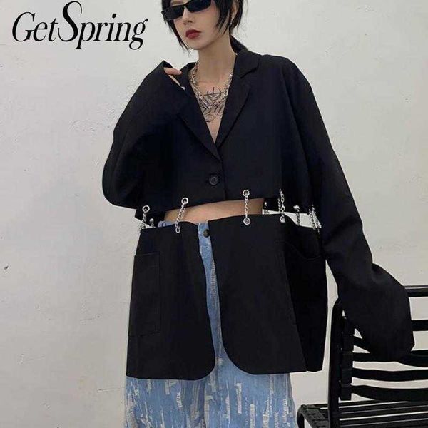 getspring women blazer patchwork irregular hollow out blazers jackets asymmetry casua long suit 210601, White;black
getspring women blazer patchwork irregular hollow out blazers jackets asymmetry casua long suit 210601, White;black