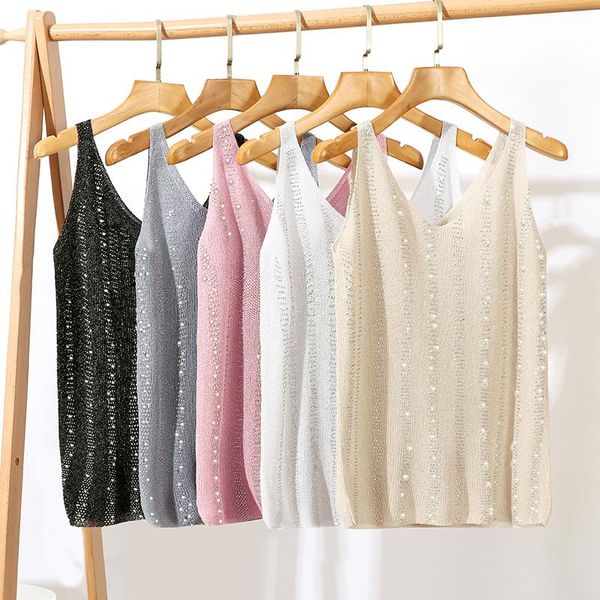 women's tanks & camis tank 2021 summer drill loose stripe bright silk knitting v-neck t-shirt hanging external wear bottoming, White
women's tanks & camis tank 2021 summer drill loose stripe bright silk knitting v-neck t-shirt hanging external wear bottoming, White