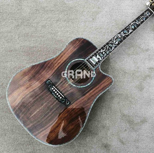 custom solid koa wood acoustic electric guitar 41 inch real abalone cutaway ebony fingerboard
custom solid koa wood acoustic electric guitar 41 inch real abalone cutaway ebony fingerboard