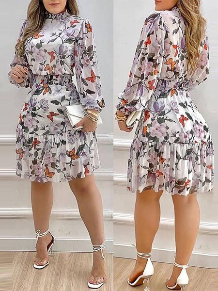 casual dresses party ladies dress y2k round neck floral print a line lantern sleeve ruched ruffle midi, Black;gray
casual dresses party ladies dress y2k round neck floral print a line lantern sleeve ruched ruffle midi, Black;gray