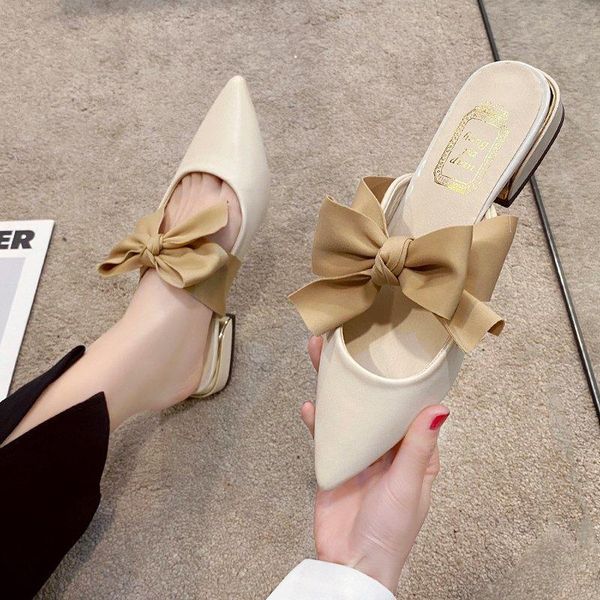 slippers comfortable low heel fashion bowtie yellow leather shoes women female pointed toe nude mules sandals, Black
slippers comfortable low heel fashion bowtie yellow leather shoes women female pointed toe nude mules sandals, Black