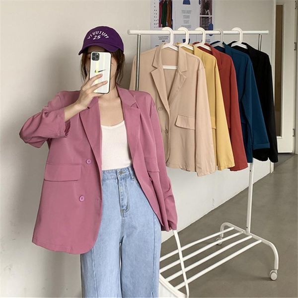 suit jacket female spring summer 2021 fashion double-breasted long-sleeved loose casual trendy 379 women's suits & blazers, White;black
suit jacket female spring summer 2021 fashion double-breasted long-sleeved loose casual trendy 379 women's suits & blazers, White;black