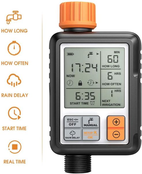 watering equipments automatic programmable digital water timer 3" large screen ip65 waterproof for garden lawn system irrigation
watering equipments automatic programmable digital water timer 3" large screen ip65 waterproof for garden lawn system irrigation