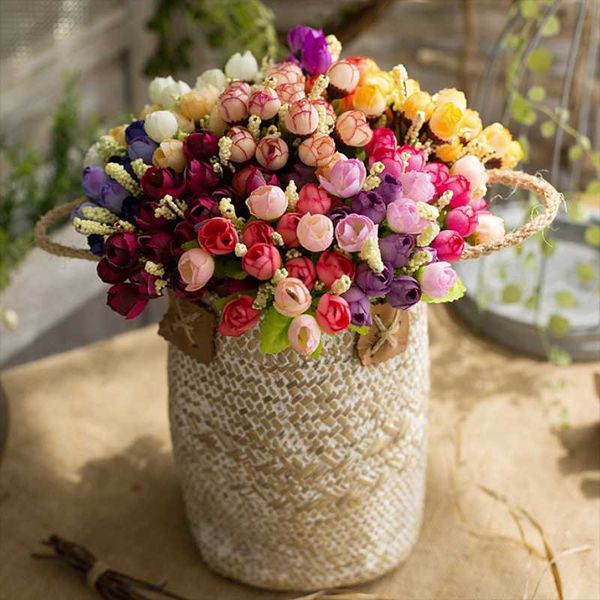 decorative flowers & wreaths 15heads/1 bundle silk tea roses bride bouquet artificial fake for christmas home wedding decoration
decorative flowers & wreaths 15heads/1 bundle silk tea roses bride bouquet artificial fake for christmas home wedding decoration