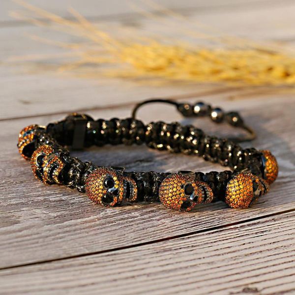charm bracelets punk style men's and women's hand-woven bracelet luxury skull copper inlaid zircon 2021 europe america, Golden;silver
charm bracelets punk style men's and women's hand-woven bracelet luxury skull copper inlaid zircon 2021 europe america, Golden;silver