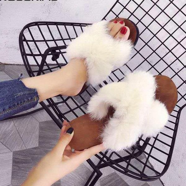 furry slippers women 2021 fashion crossover autumn and winter wear flat fur sandals zapatillas mujer, Black
furry slippers women 2021 fashion crossover autumn and winter wear flat fur sandals zapatillas mujer, Black