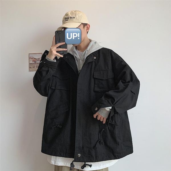 men's jackets plus size 5xl-m autumn front multi pockets loose casual oversized men clothing simple stand collar streetwear coats, Black;brown
men's jackets plus size 5xl-m autumn front multi pockets loose casual oversized men clothing simple stand collar streetwear coats, Black;brown