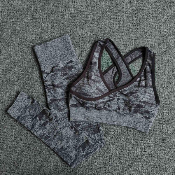 2-piece seamls yoga for women, camouflage, gym tights, sports bras with cushions, suspenders, sportswear, Gray
2-piece seamls yoga for women, camouflage, gym tights, sports bras with cushions, suspenders, sportswear, Gray