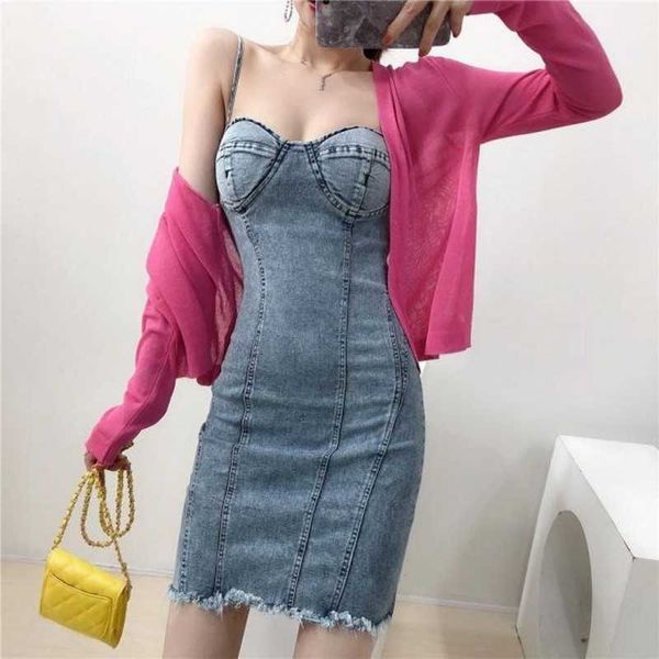 denim thin strap bodycon mini dress party club sleeveles summer fashion outfit female short clothes 210601, Black;gray
denim thin strap bodycon mini dress party club sleeveles summer fashion outfit female short clothes 210601, Black;gray