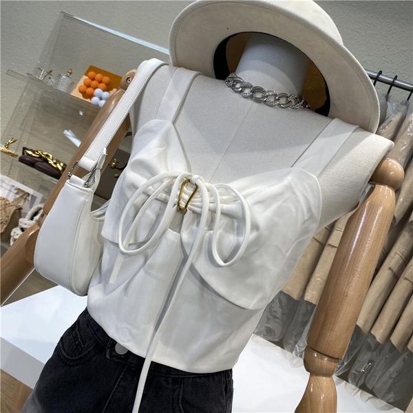 niche design of metal buckle pleated hollow short style girl careful machine two wear fried street suspender women's t-shirt, White
niche design of metal buckle pleated hollow short style girl careful machine two wear fried street suspender women's t-shirt, White