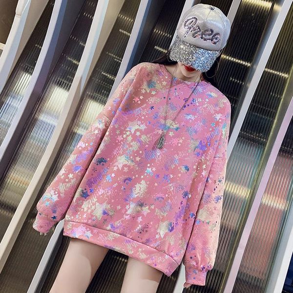 women's hoodies & sweatshirts 2021 autumn winter loose casual bat sleeve ladies sweatshirt shiny printing personality trend hip hop war, Black
women's hoodies & sweatshirts 2021 autumn winter loose casual bat sleeve ladies sweatshirt shiny printing personality trend hip hop war, Black