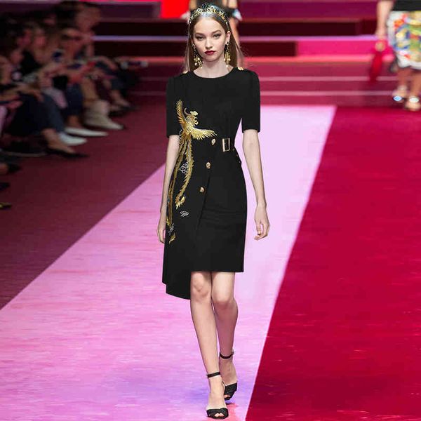 casual dresses runway fashion women embroidery dress summer designer short sleeve club black party vestidos robe 4jng, Black;gray
casual dresses runway fashion women embroidery dress summer designer short sleeve club black party vestidos robe 4jng, Black;gray