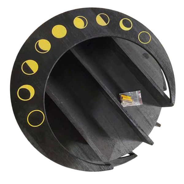 other home decor 1pc moon shape wall wall-mounted storage rack mounted holder (black)