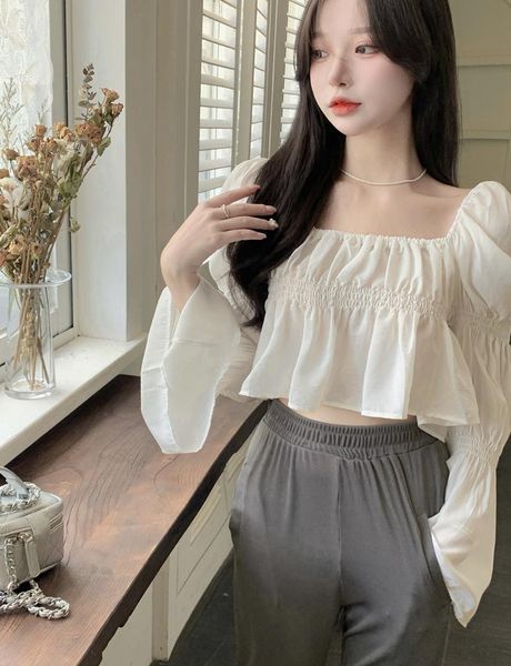 women's blouses & shirts off-neck puff sleeve t-shirt for women 2021 early autumn korean style solid color two-way wear off-shoulder pl, White
women's blouses & shirts off-neck puff sleeve t-shirt for women 2021 early autumn korean style solid color two-way wear off-shoulder pl, White