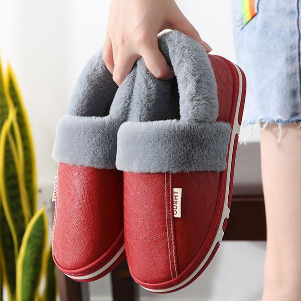 slippers winter waterproof leather women thick plush cover heel shoes non-slip slides home indoor warm couple, Black
slippers winter waterproof leather women thick plush cover heel shoes non-slip slides home indoor warm couple, Black