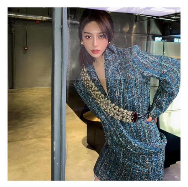 autumn and 20 winter female niche fashion cross-folding behind the tweed braided waistline waistband jacket loose women's, Black;brown
autumn and 20 winter female niche fashion cross-folding behind the tweed braided waistline waistband jacket loose women's, Black;brown