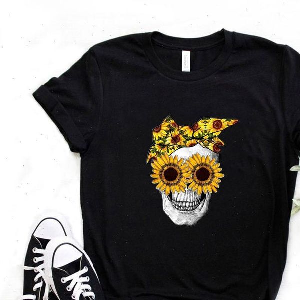 women t shirts bandana skull sunflower print tshirt cotton casual funny shirt gift for lady yong girl tee 6, White
women t shirts bandana skull sunflower print tshirt cotton casual funny shirt gift for lady yong girl tee 6, White
