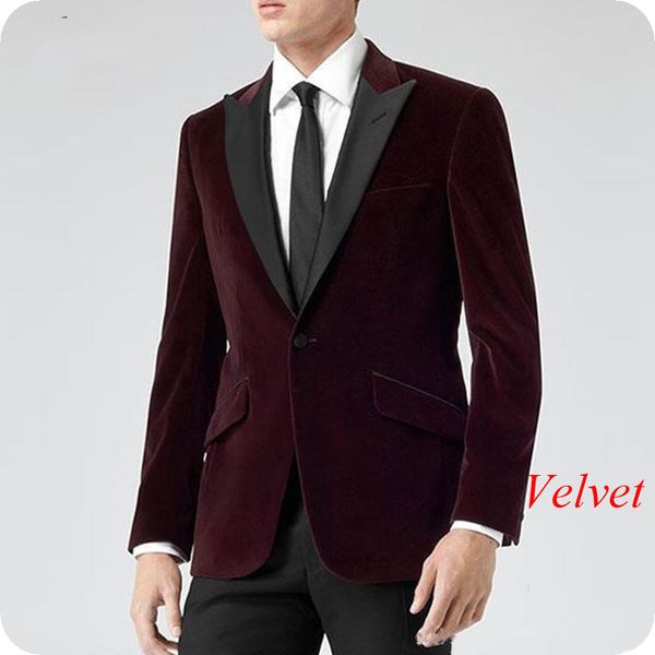men's suits & blazers smoking jacket burgundy velvet men wedding black peak lapel groom tuxedo 2piece latest coat pant designs ter, White;black
men's suits & blazers smoking jacket burgundy velvet men wedding black peak lapel groom tuxedo 2piece latest coat pant designs ter, White;black