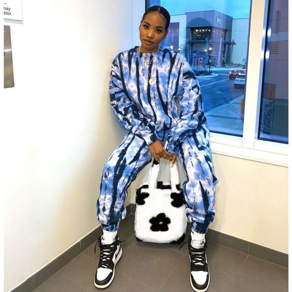 women's two piece pants coffee set women tie dye print long sleeve sweatshirt and baggy sweatpant biker style casualwear suits, White
women's two piece pants coffee set women tie dye print long sleeve sweatshirt and baggy sweatpant biker style casualwear suits, White