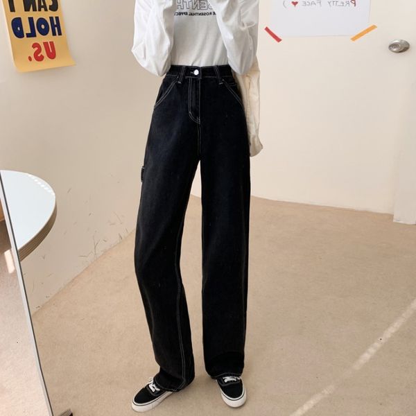 jeans 90s fashion grunge long-legged pants from vintage skater black girl style boyfriend high-waisted indian women, Blue
jeans 90s fashion grunge long-legged pants from vintage skater black girl style boyfriend high-waisted indian women, Blue