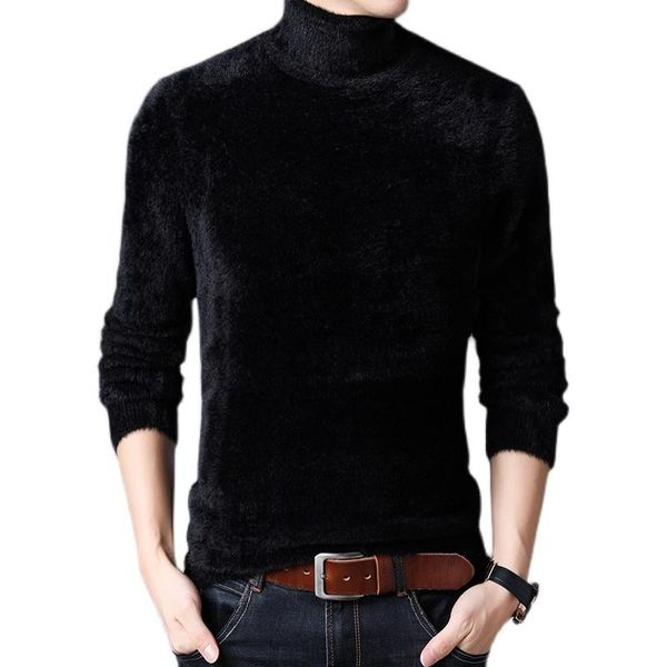 men's sweaters 2021 winter men solid color turtleneck sweater mens mink cashmere pullover male casual thick warm knitwear jumper homme, White;black
men's sweaters 2021 winter men solid color turtleneck sweater mens mink cashmere pullover male casual thick warm knitwear jumper homme, White;black