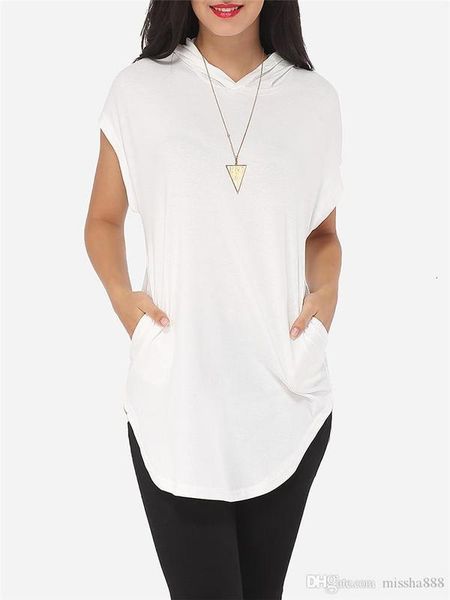 solid color new v-neck loose large hooded sweater women's short sleeve t-shirt wholesale, White
solid color new v-neck loose large hooded sweater women's short sleeve t-shirt wholesale, White