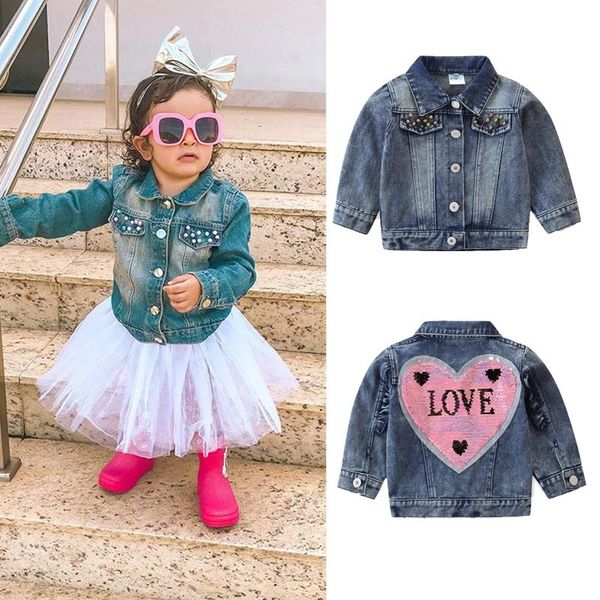 children autumn outfit blue lapel long-sleeves denim jacket with beadings & heart-shapes sequin decoration for little girls coat, Blue;gray
children autumn outfit blue lapel long-sleeves denim jacket with beadings & heart-shapes sequin decoration for little girls coat, Blue;gray