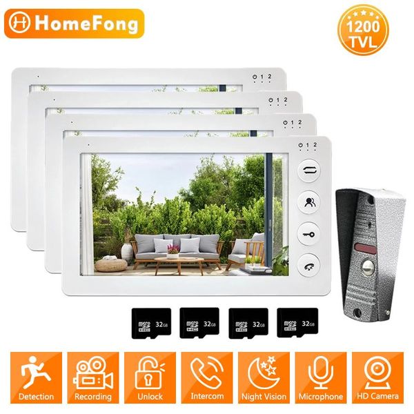 homefong 7 inch intercom video door phone for villa 4 monitors 1 doorbell camera 1200tvl ip65 with motion sensor unlock record phones
homefong 7 inch intercom video door phone for villa 4 monitors 1 doorbell camera 1200tvl ip65 with motion sensor unlock record phones