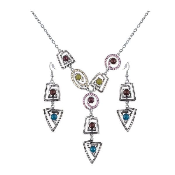 earrings & necklace charm women's fashion accessories brand vintage jewelry necklace/earrings set, Silver
earrings & necklace charm women's fashion accessories brand vintage jewelry necklace/earrings set, Silver