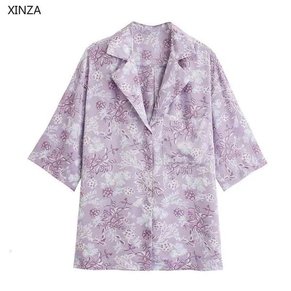 women's blouses & shirts women flowy asymmetric print shirt spring short sleeve patch pocket vintage woman button up purple blous, White
women's blouses & shirts women flowy asymmetric print shirt spring short sleeve patch pocket vintage woman button up purple blous, White