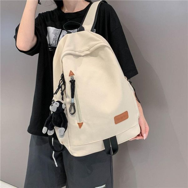backpack 2021 cute college wind school bag day students contracted pure color pair orangutan pendant waterproof
backpack 2021 cute college wind school bag day students contracted pure color pair orangutan pendant waterproof