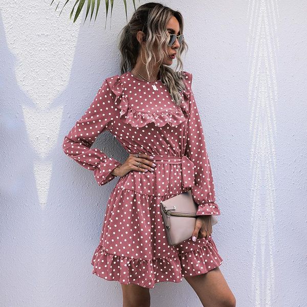 a-line polka dot vintage dress elegant o-neck empire mini ladies frocks casual full sleeve ruffles bandage dresses for women, Black;gray
a-line polka dot vintage dress elegant o-neck empire mini ladies frocks casual full sleeve ruffles bandage dresses for women, Black;gray