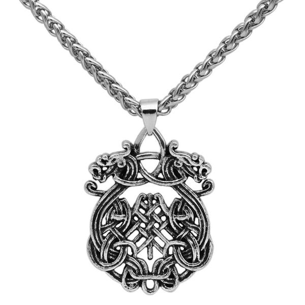 chains viking dragon scandinavian necklace for men nordic jewlery with valknut gift bag, Silver
chains viking dragon scandinavian necklace for men nordic jewlery with valknut gift bag, Silver