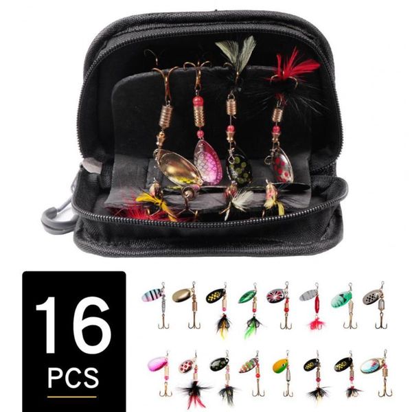 fishing accessories 16pcs metal artificial spinner baits lures kits with rotating sequins
fishing accessories 16pcs metal artificial spinner baits lures kits with rotating sequins
