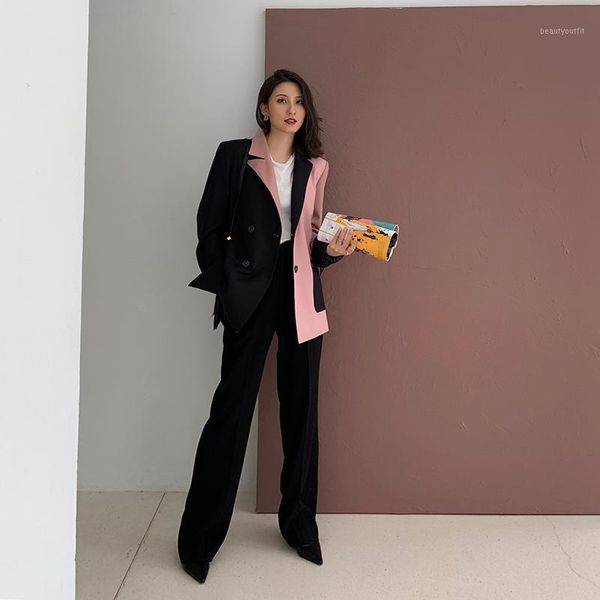 women's suits & blazers 2021 autumn install plan sensitive powder black split joint back buckle small suit skinny jacket loose coat wom, White;black
women's suits & blazers 2021 autumn install plan sensitive powder black split joint back buckle small suit skinny jacket loose coat wom, White;black