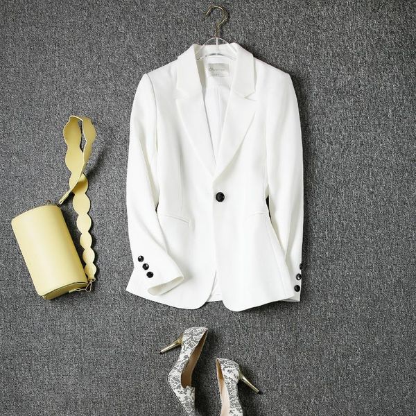 quality fashionable white suit jacket women's waist slim fit spring 2021 suits & blazers, White;black
quality fashionable white suit jacket women's waist slim fit spring 2021 suits & blazers, White;black