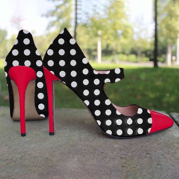 dress shoes laigzem polka dots patchwork women heels pumps mary janes stiletto party woman zapatos talon femme large size 45 36l2, Black
dress shoes laigzem polka dots patchwork women heels pumps mary janes stiletto party woman zapatos talon femme large size 45 36l2, Black