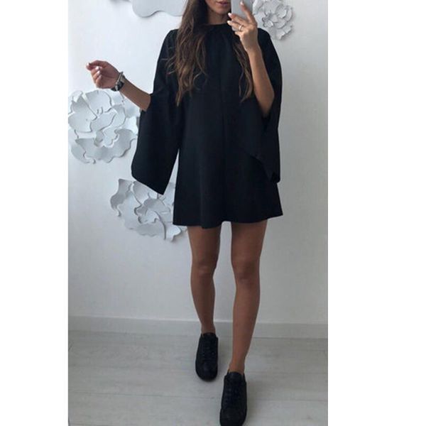 autumn split long sleeve loose women dress casual solid dresses female vestido robe femme elegant mini sj1120x, Black;gray
autumn split long sleeve loose women dress casual solid dresses female vestido robe femme elegant mini sj1120x, Black;gray