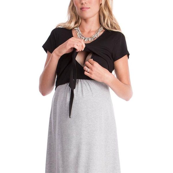 summer maternity women dress short sleeve pregnancy breastfeeding lace nursing suit plus size color block dre dresses, White
summer maternity women dress short sleeve pregnancy breastfeeding lace nursing suit plus size color block dre dresses, White