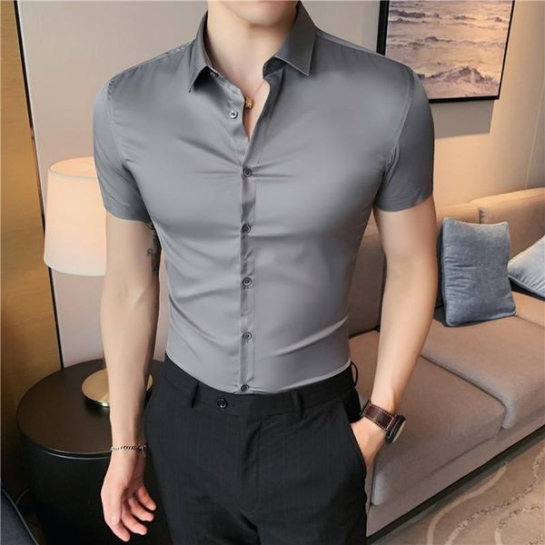 men's dress shirts plus size 4xl- summer short sleeve thin shirt men clothing 2021 simple business formal wear slim fit casual blouse, White;black
men's dress shirts plus size 4xl- summer short sleeve thin shirt men clothing 2021 simple business formal wear slim fit casual blouse, White;black