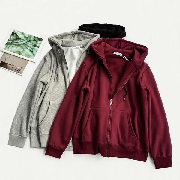 women's hoodies & sweatshirts lambs wool zipper hoodie blouses warm loose-fit slimming students casual coat versatile winter /40, Black
women's hoodies & sweatshirts lambs wool zipper hoodie blouses warm loose-fit slimming students casual coat versatile winter /40, Black