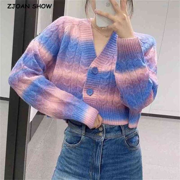 vintage korea style gradient tie dye knitting cardigan women single-breasted button long sleeve sweater jumper knitwear 210429, White;black
vintage korea style gradient tie dye knitting cardigan women single-breasted button long sleeve sweater jumper knitwear 210429, White;black