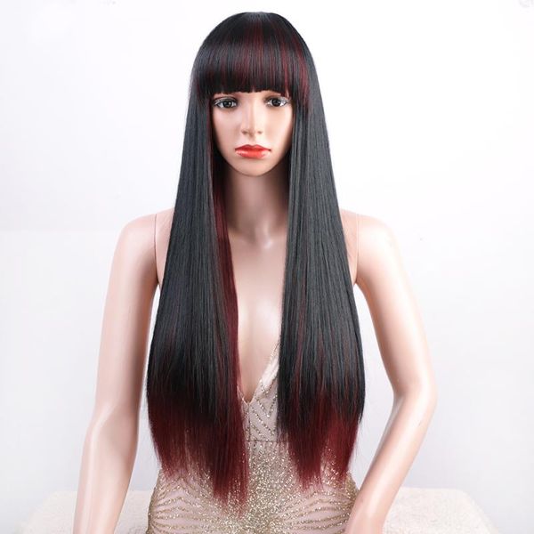 synthetic wigs doris beauty long straight wine red wig with bangs hair bang for women heat resistant, Black
synthetic wigs doris beauty long straight wine red wig with bangs hair bang for women heat resistant, Black