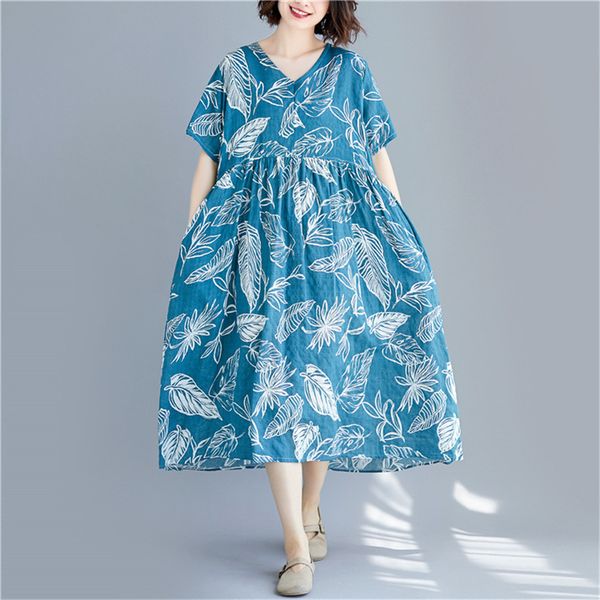 johnature women print floral dresses v-neck short sleeve summer cotton blend high waist robes vintage women dresses 210521, Black;gray
johnature women print floral dresses v-neck short sleeve summer cotton blend high waist robes vintage women dresses 210521, Black;gray