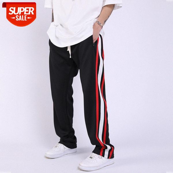 side stripes contrast stitching casual pants men's wind loose straight-leg cropped trousers elastic waist drop wide-leg #3g7y, Black
side stripes contrast stitching casual pants men's wind loose straight-leg cropped trousers elastic waist drop wide-leg #3g7y, Black