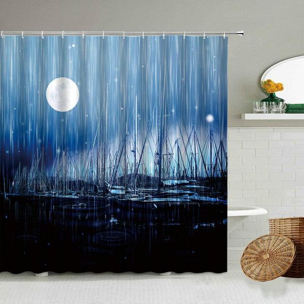 sea ship night view shower curtain starry sky moon creative design bathroom blackout waterproof polyester curtains with hook set
sea ship night view shower curtain starry sky moon creative design bathroom blackout waterproof polyester curtains with hook set