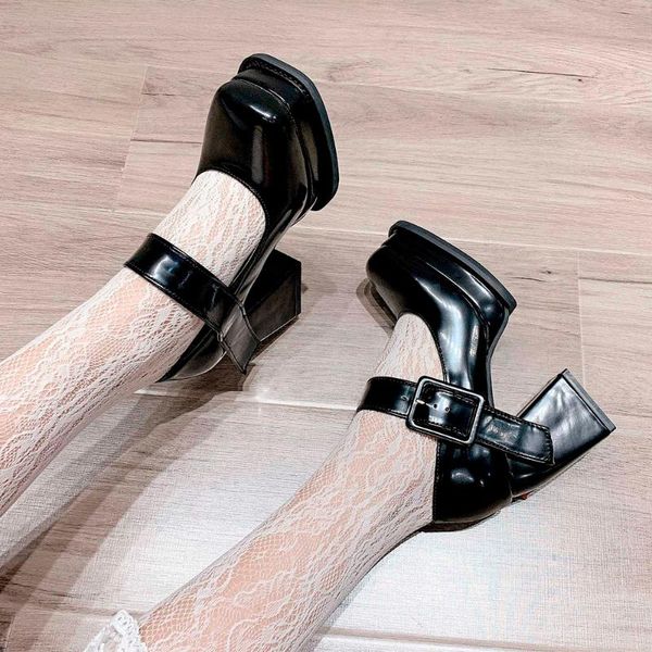 dress shoes thick sole mary jane 2021 spring women's square toe leather high heels wedges party pumps punk, Black
dress shoes thick sole mary jane 2021 spring women's square toe leather high heels wedges party pumps punk, Black