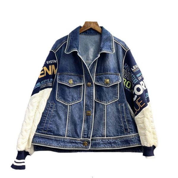 women's jackets women knit sweater stitching long sleeve lapel denim jacket coat korean fashion trendy loose streetwear jeans outerwear, Black;brown
women's jackets women knit sweater stitching long sleeve lapel denim jacket coat korean fashion trendy loose streetwear jeans outerwear, Black;brown